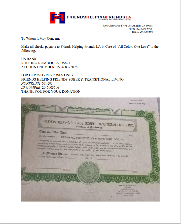 Certificate Of Non Profit