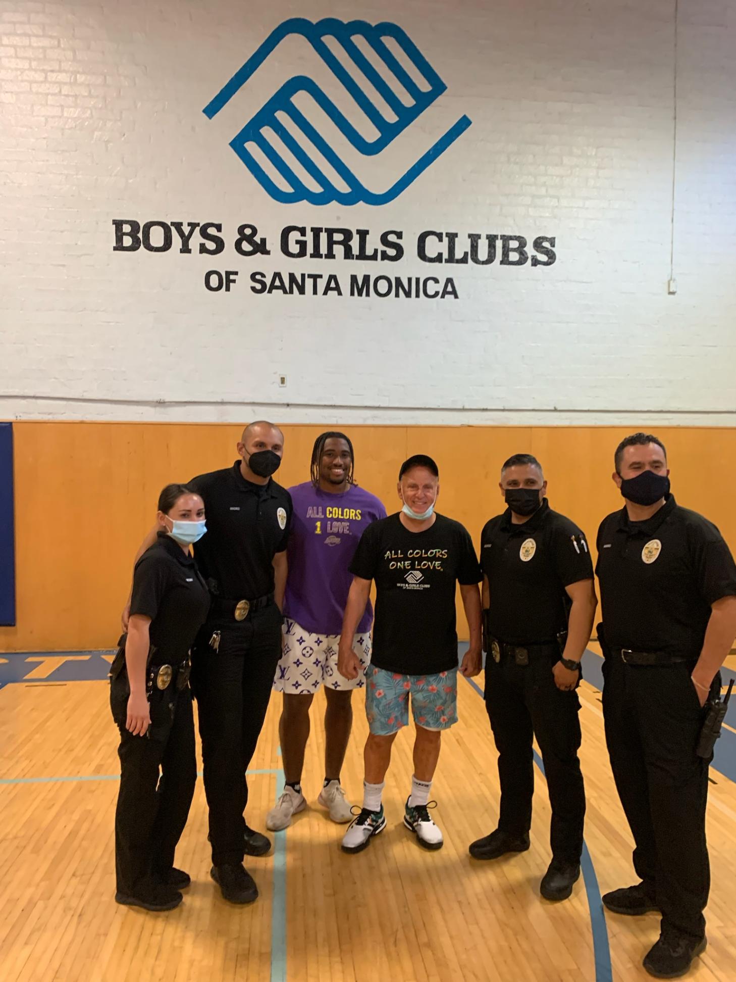 Officers at Boys & Girls Club Basketball Court
